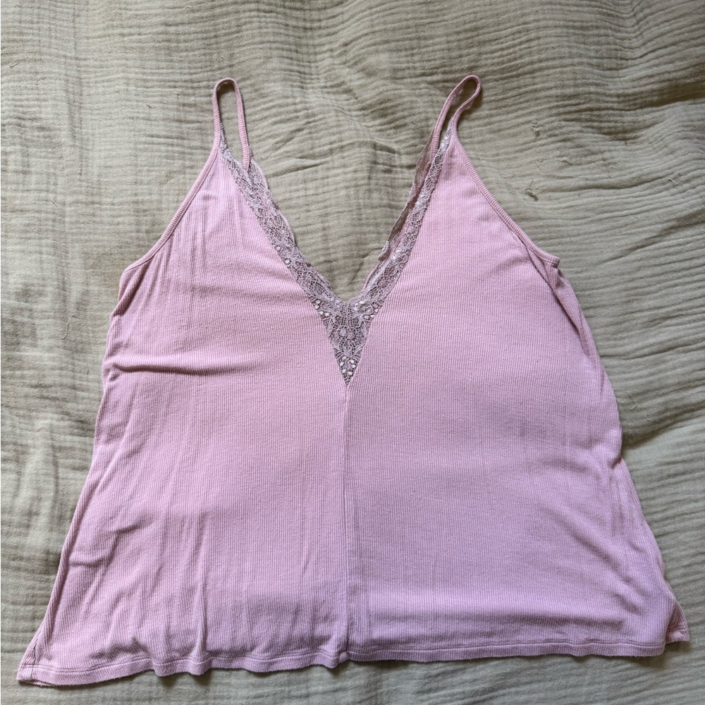 American Eagle Outfitters Soft & Sexy Ribbed Cami in Light Pink